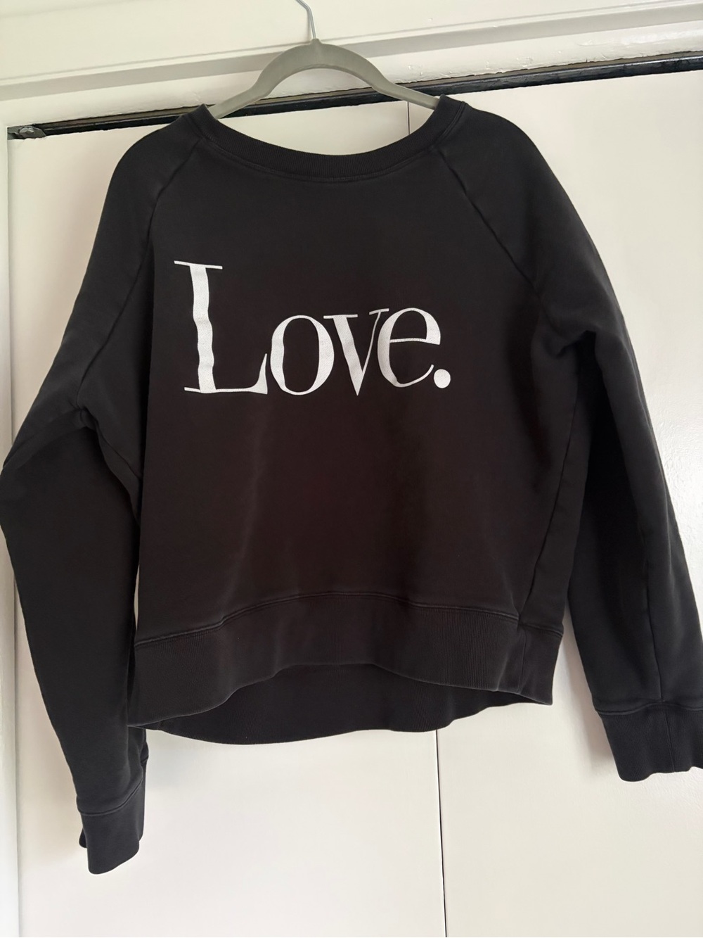 J. Crew Black 'Love.' Pullover Sweatshirt
